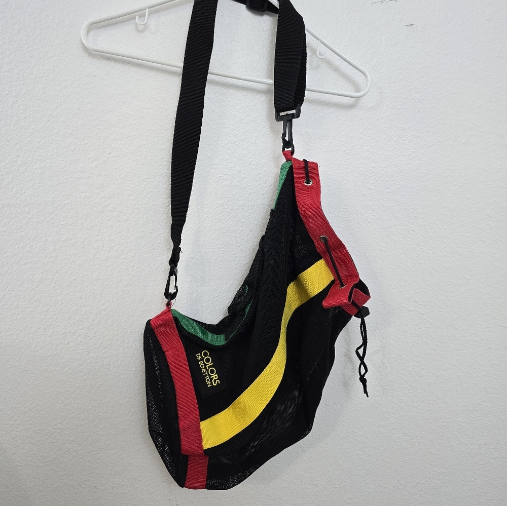 Vintage Colors De Benetton Drawstring Mesh Dufflebag - Picture 2 of 7